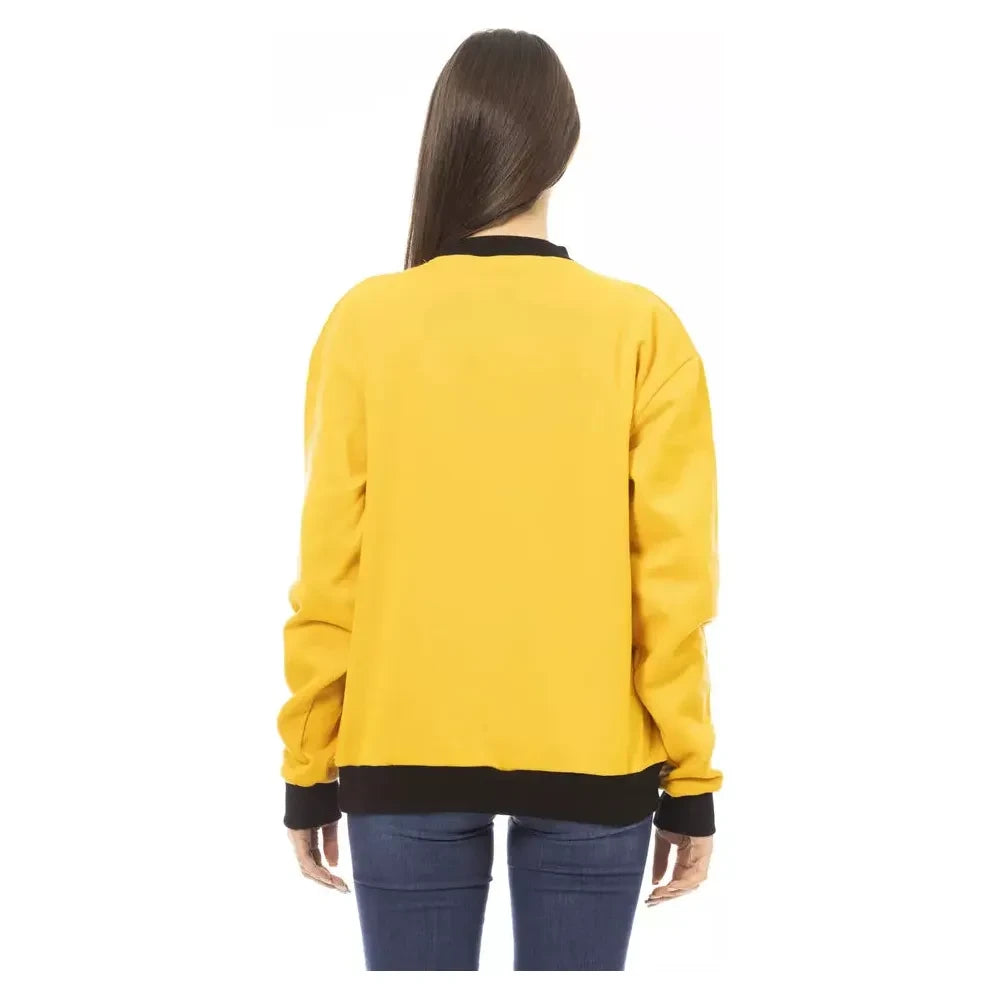 Baldinini Trend Yellow Cotton Women Hoodie Baldinini Trend