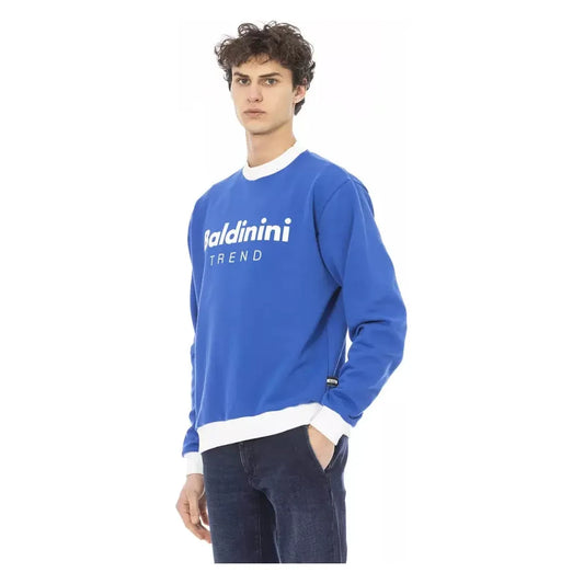 Baldinini Trend Blue Cotton Men Sweater Baldinini Trend