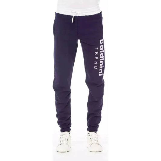 Baldinini Trend Purple Cotton Men Sport Pant Baldinini Trend