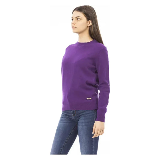 Baldinini Trend Purple Wool Women Sweater Baldinini Trend