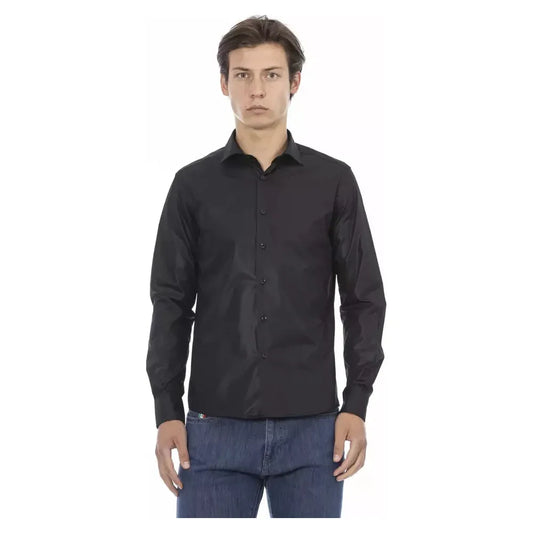 Baldinini Trend Black Polyester Mens Shirt Baldinini Trend