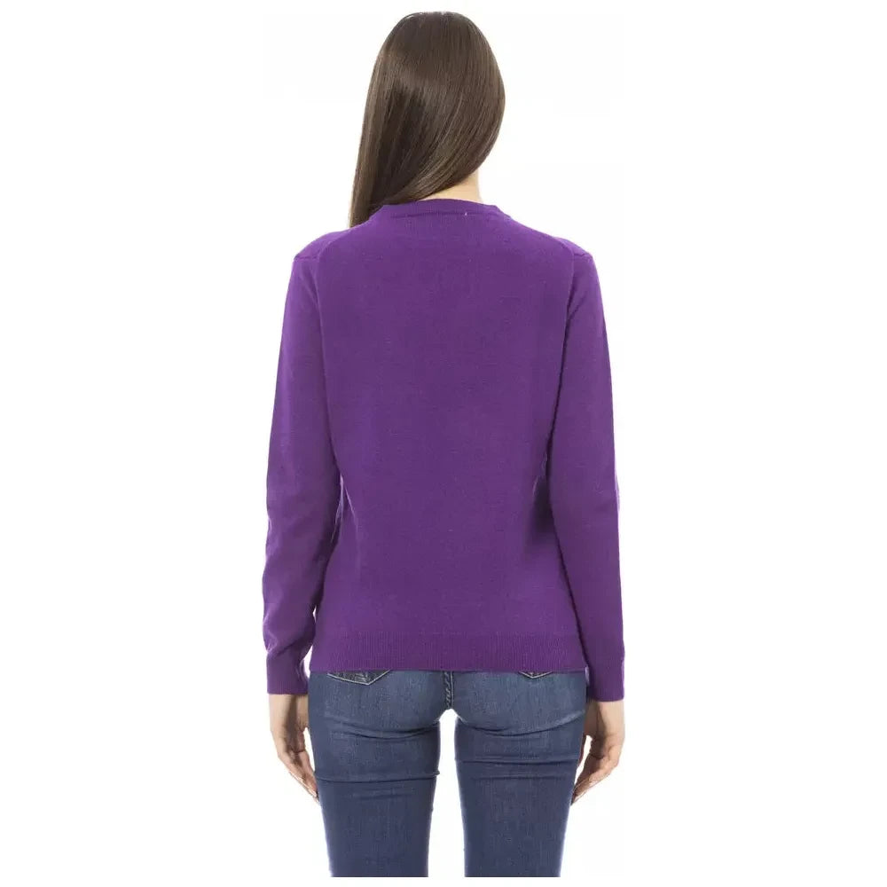 Baldinini Trend Purple Wool Women Sweater Baldinini Trend