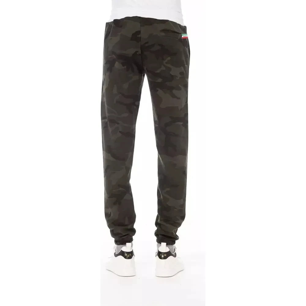 Baldinini Trend Green Cotton Men Sport Pant Baldinini Trend