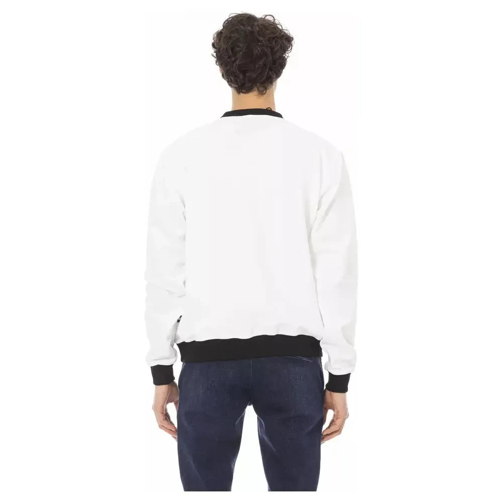 Baldinini Trend White Cotton Men's Hoodie Baldinini Trend