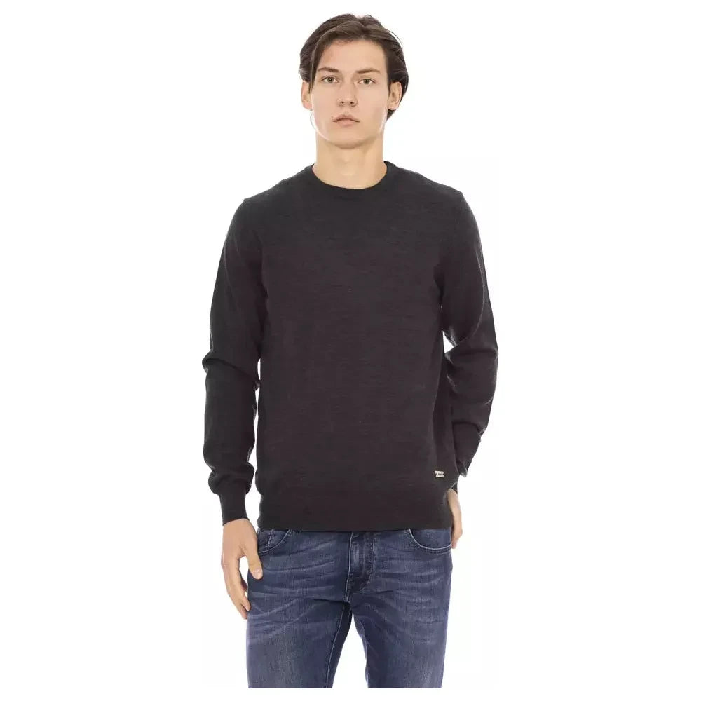 Baldinini Trend Gray Fabric Men Sweater Baldinini Trend