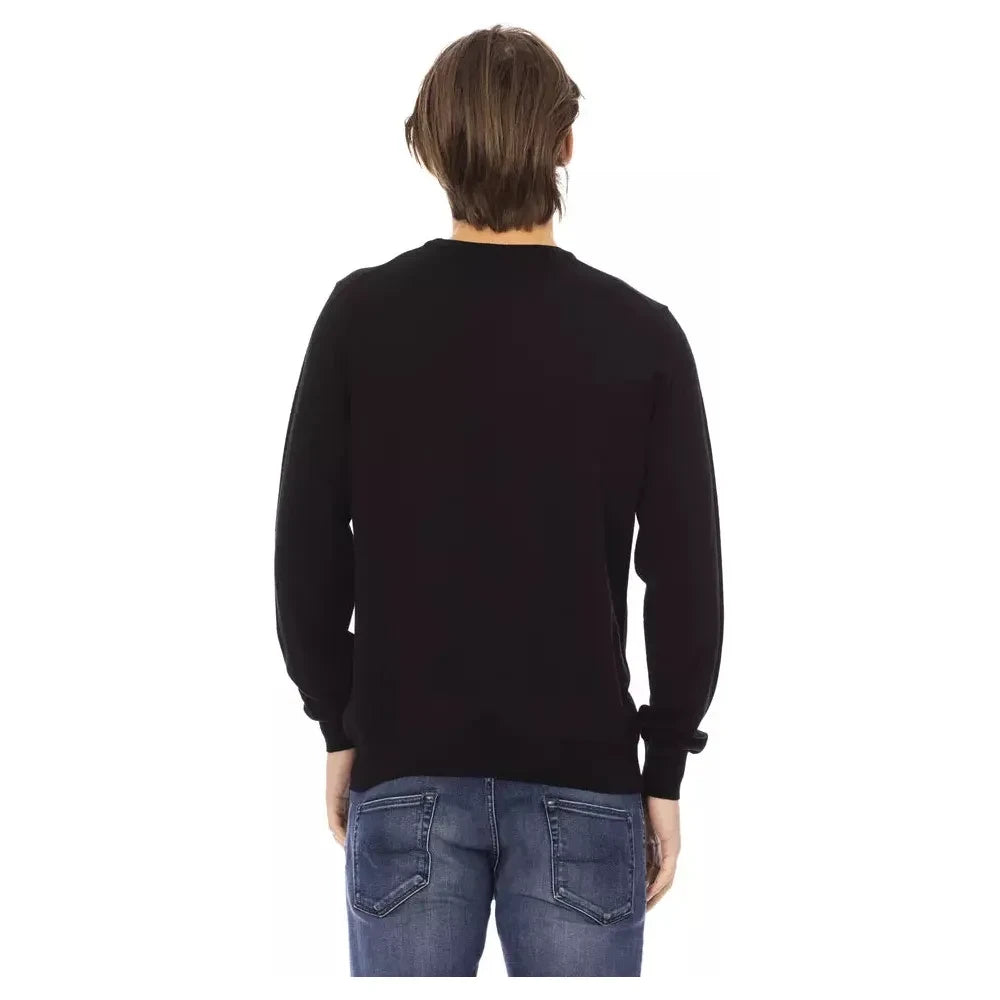 Baldinini Trend Black Fabric Men Sweater Baldinini Trend