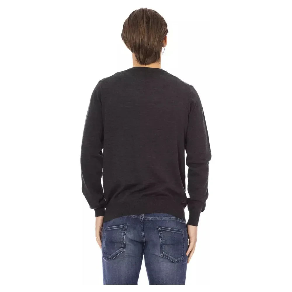 Baldinini Trend Gray Fabric Men Sweater Baldinini Trend