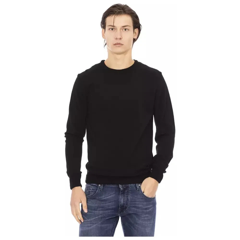 Baldinini Trend Black Fabric Men Sweater Baldinini Trend