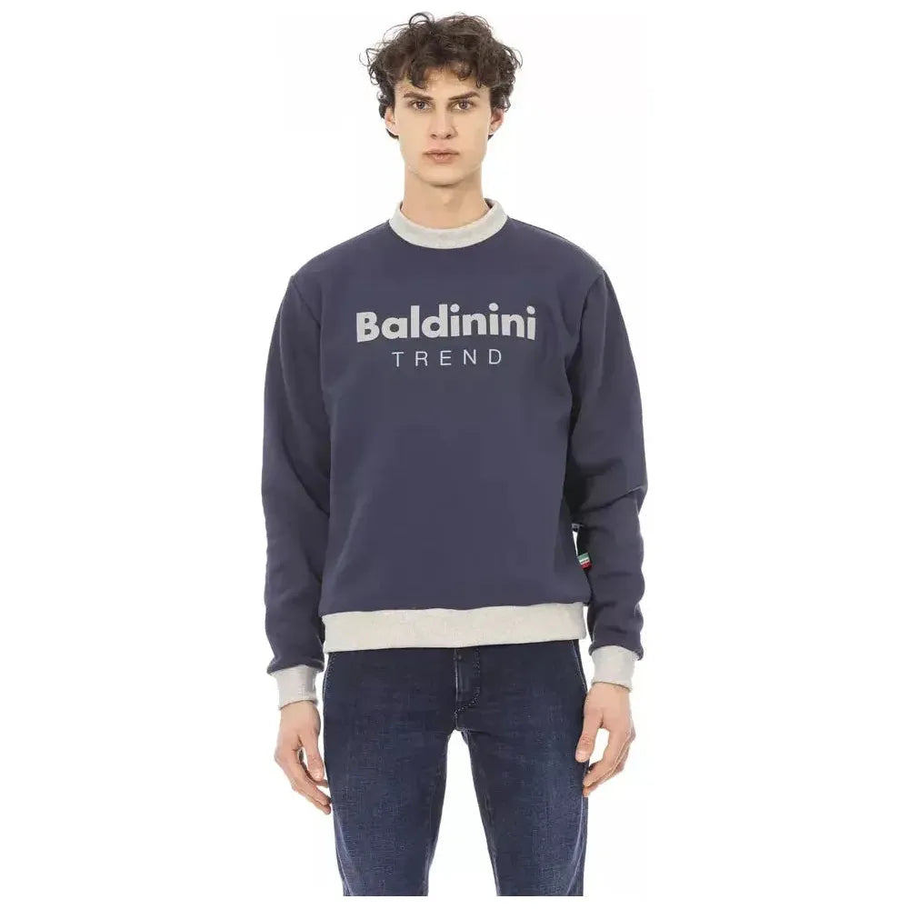 Baldinini Trend Blue Cotton Men Sweater