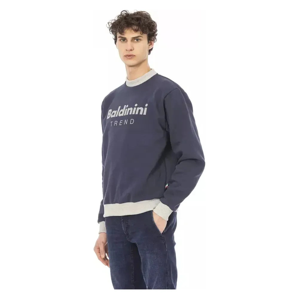 Baldinini Trend Blue Cotton Men Sweater