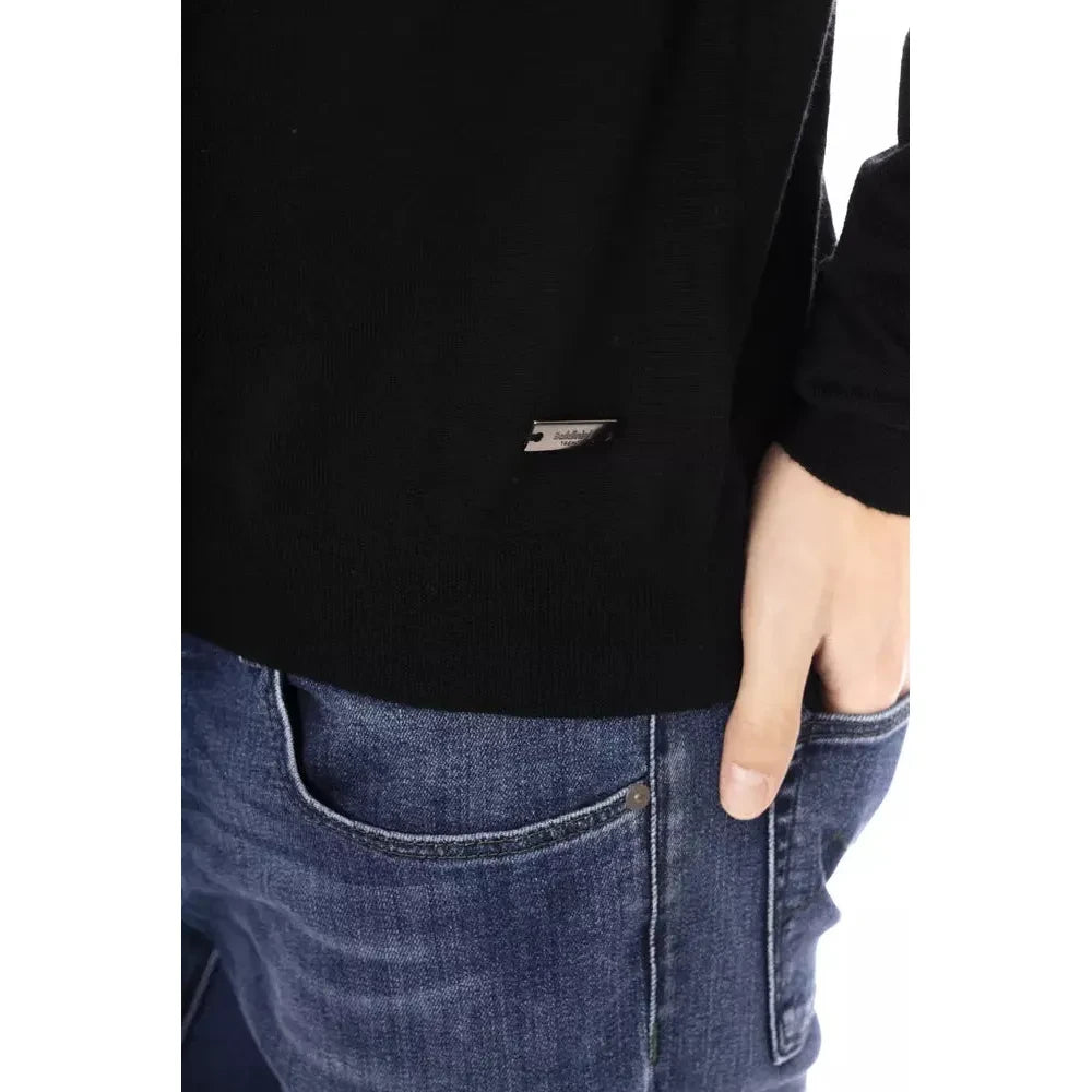 Baldinini Trend Black Fabric Men Sweater Baldinini Trend