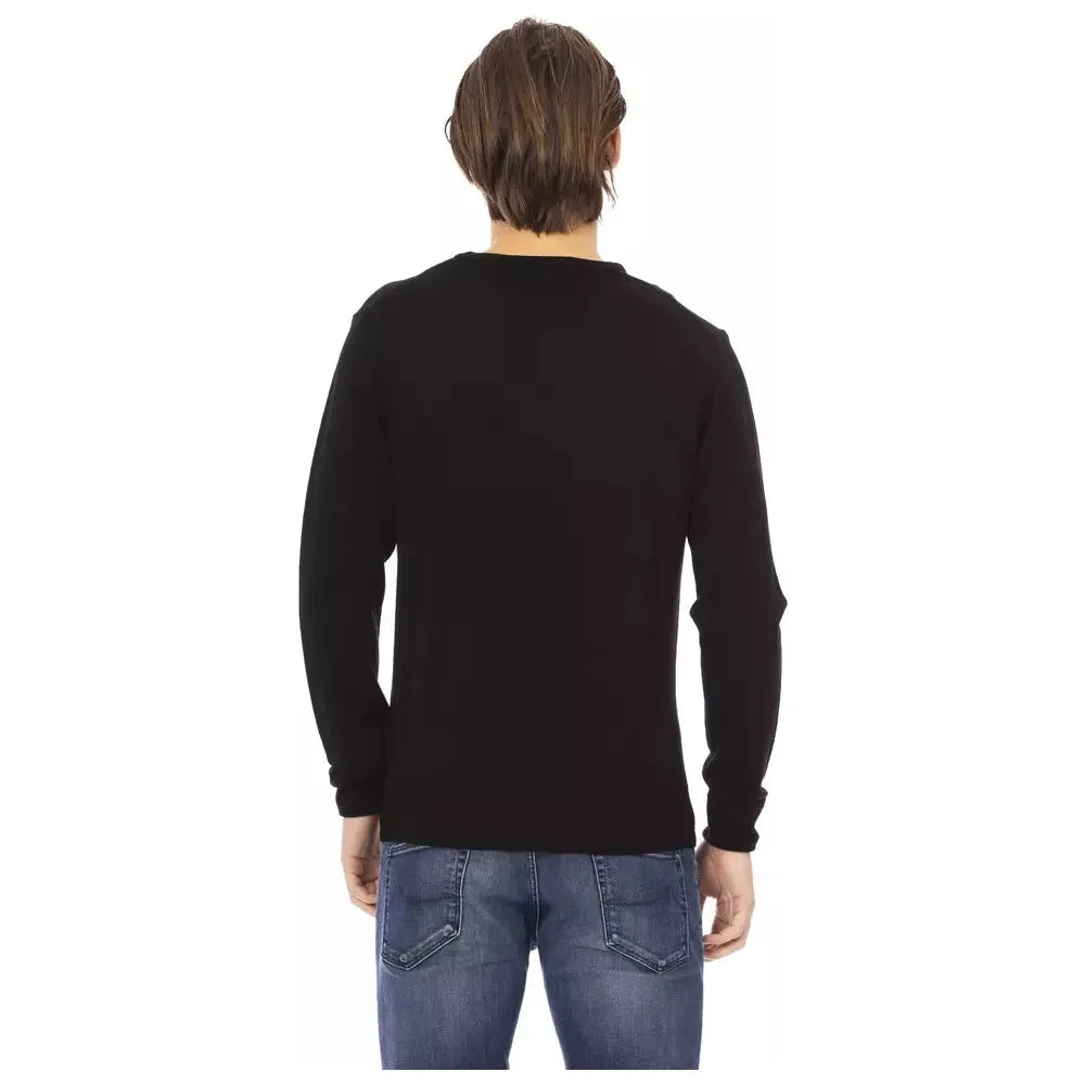 Baldinini Trend Black Fabric Men Sweater Baldinini Trend