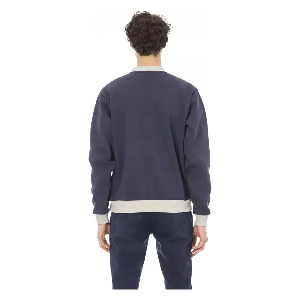 Baldinini Trend Blue Cotton Men Sweater