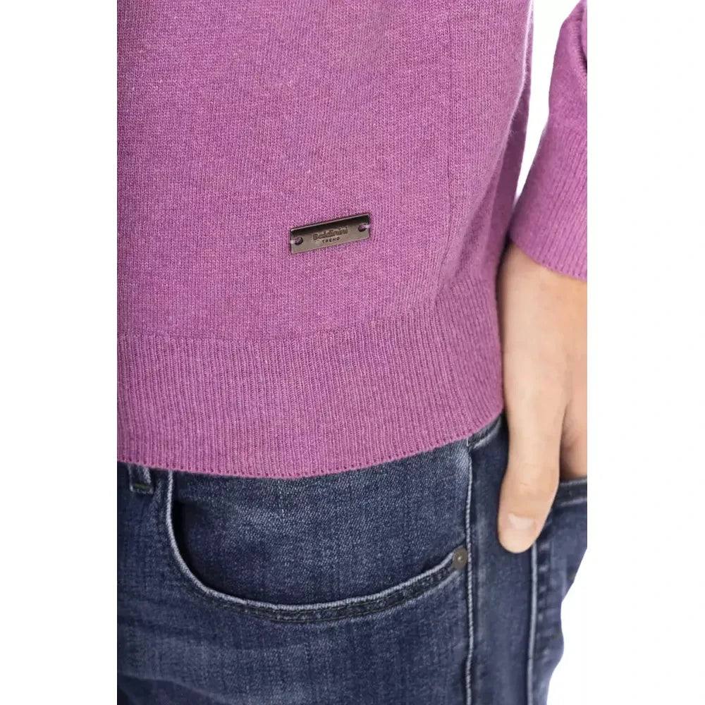 Baldinini Trend Purple Wool Men Sweater Baldinini Trend