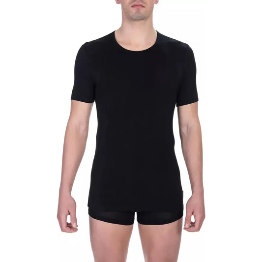 Bikkembergs Black Viscose Men's T-Shirt Bikkembergs