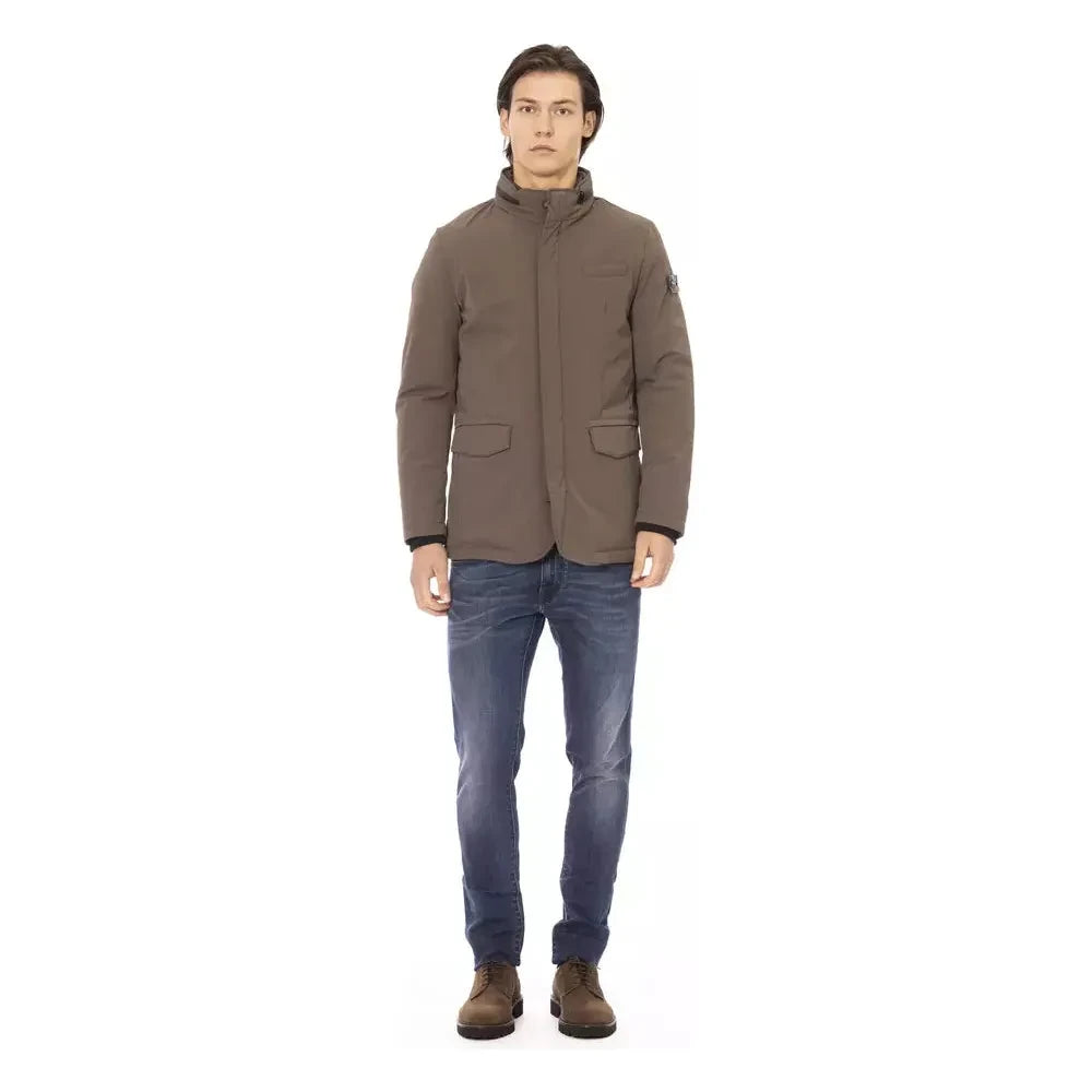 Baldinini Trend Brown Polyester Men Jacket Baldinini Trend