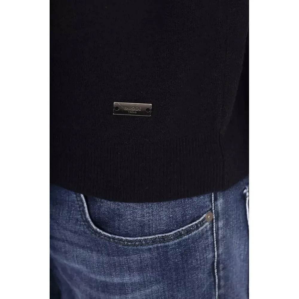 Baldinini Trend Blue Wool Men Sweater Baldinini Trend