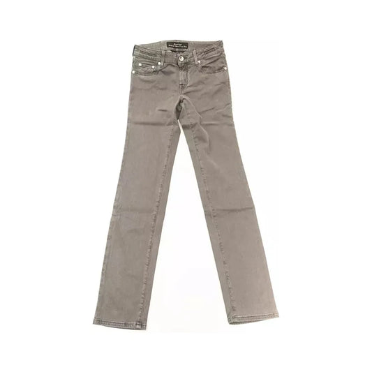 Jacob Cohen Gray Cotton-Blend Women Jeans Jacob Cohen