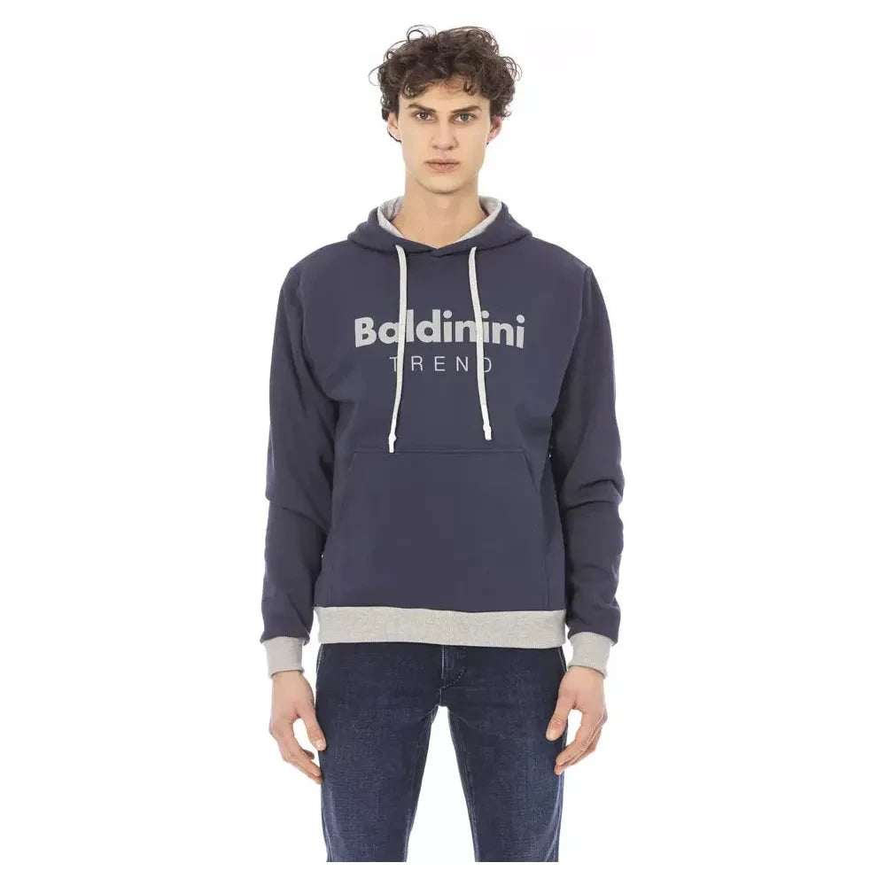 Baldinini Trend Blue Cotton Men Sweater Baldinini Trend