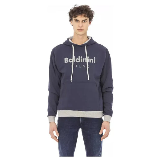 Baldinini Trend Blue Cotton Men Sweater Baldinini Trend