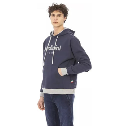 Baldinini Trend Blue Cotton Men Sweater Baldinini Trend