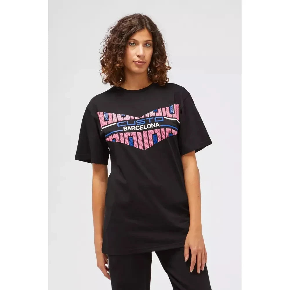 Custo Barcelona Black Cotton Women T-Shirt Custo Barcelona