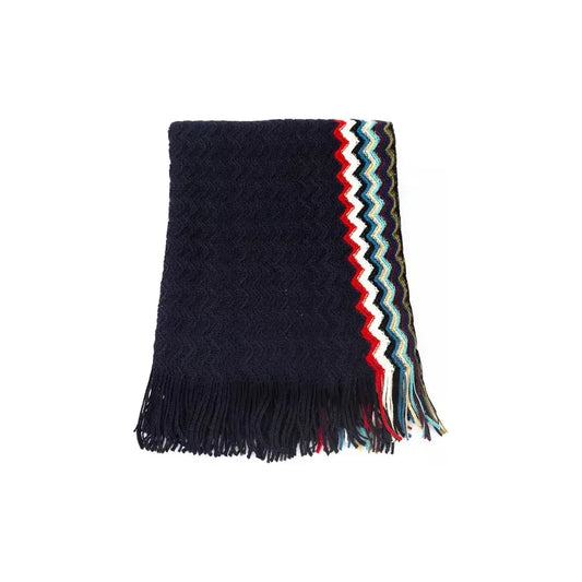 Missoni Black Wool Men Scarf Missoni