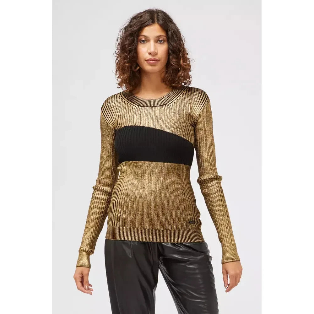 Custo Barcelona Gold Wool Women Sweater Custo Barcelona