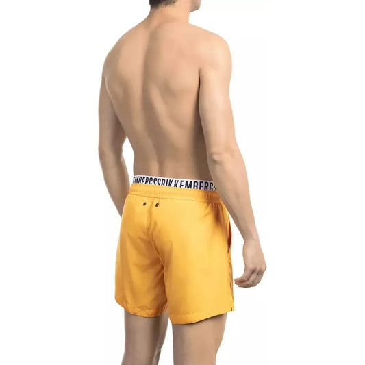 Bikkembergs Orange Polyester Men Swim Short Bikkembergs