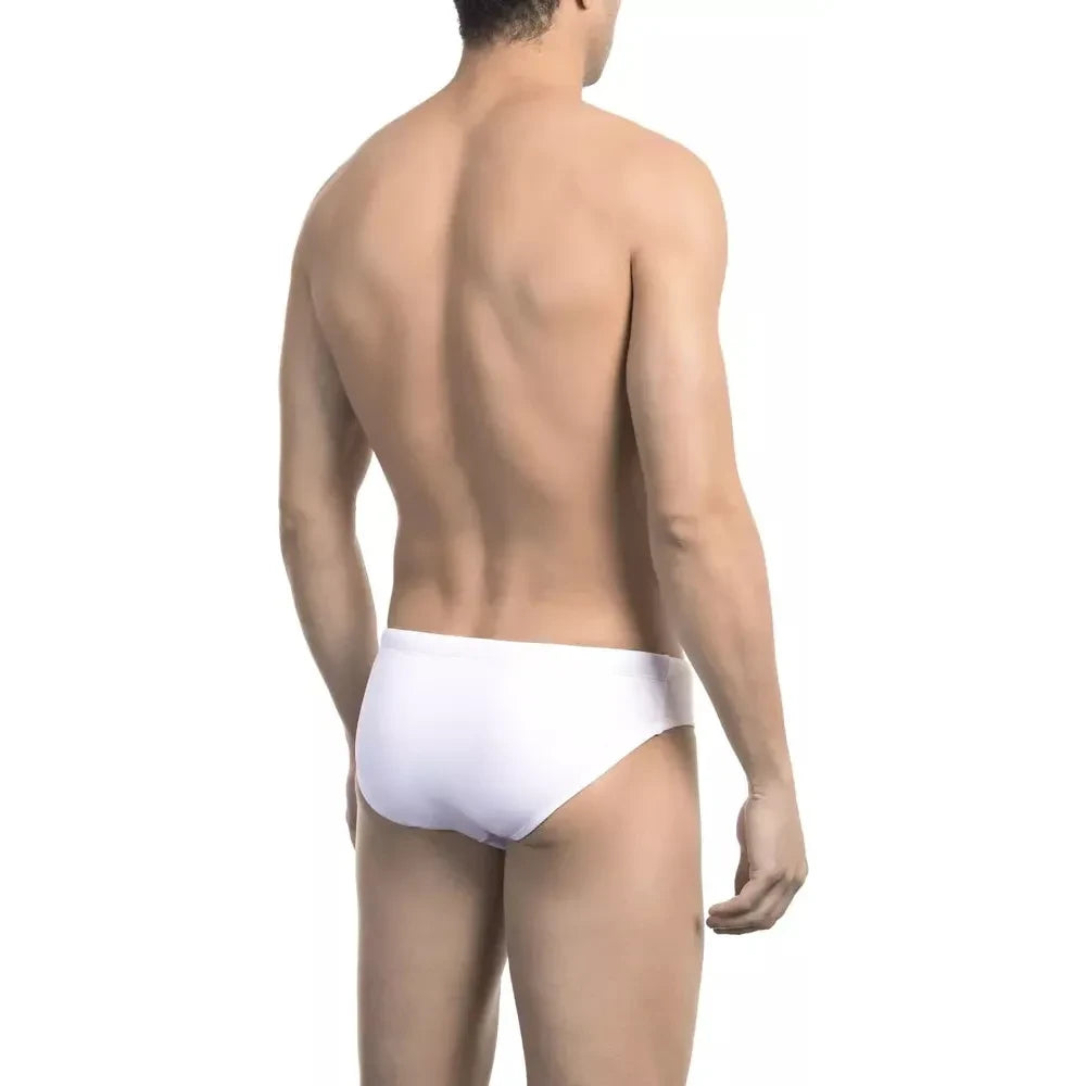 Bikkembergs White Polyamide Men Swimwear Bikkembergs