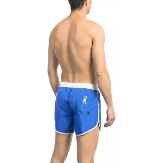 Bikkembergs Blue Polyester Mens Swim Short Bikkembergs