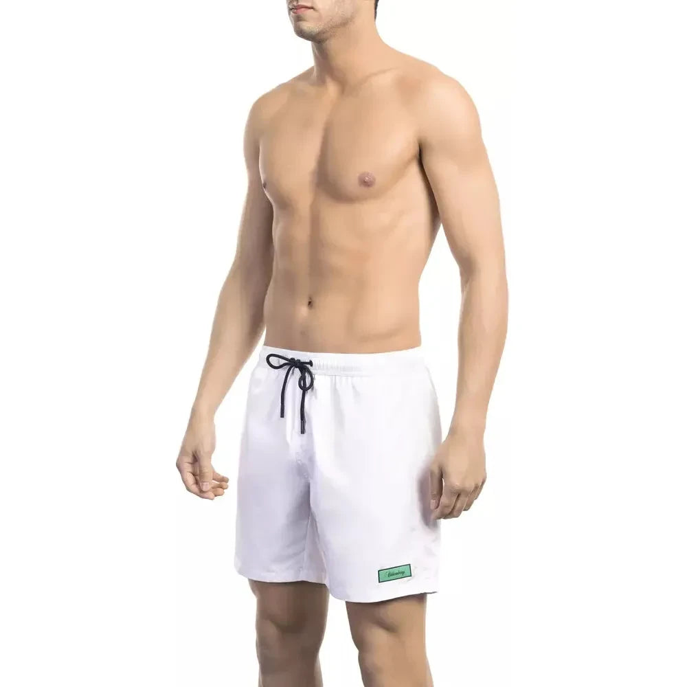 Bikkembergs White Polyester Men SwimShort Bikkembergs