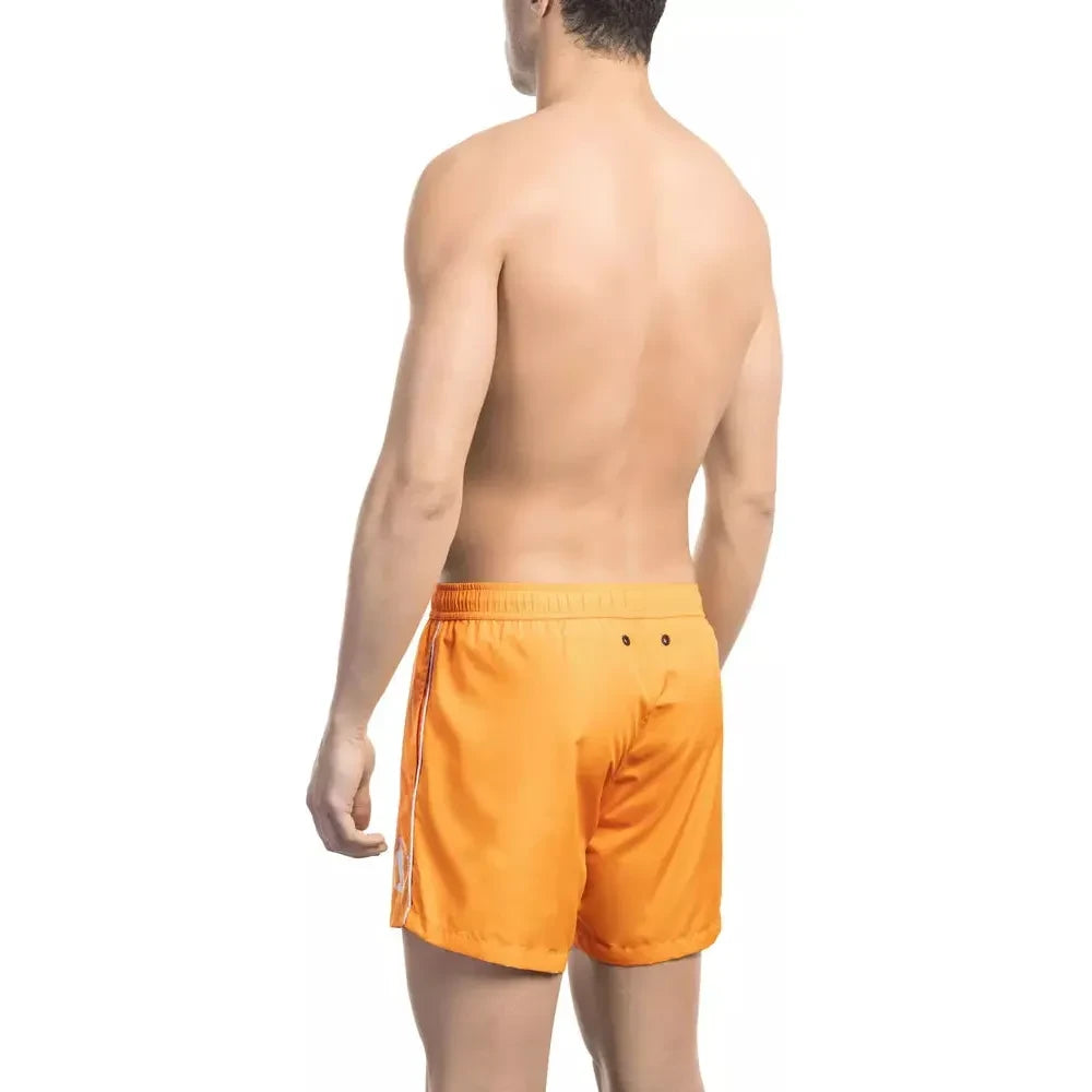 Bikkembergs Orange Polyester Men Swim Short Bikkembergs