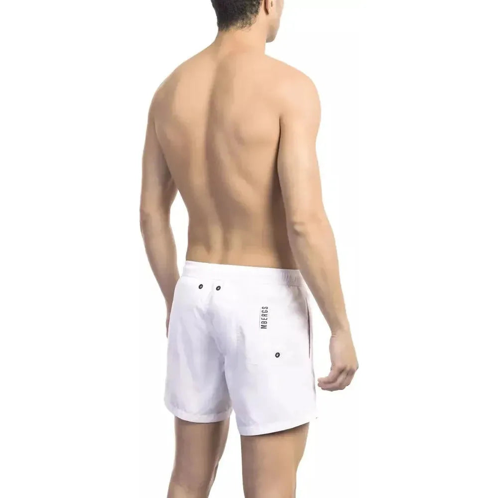 Bikkembergs White Polyamide Men Swim Short