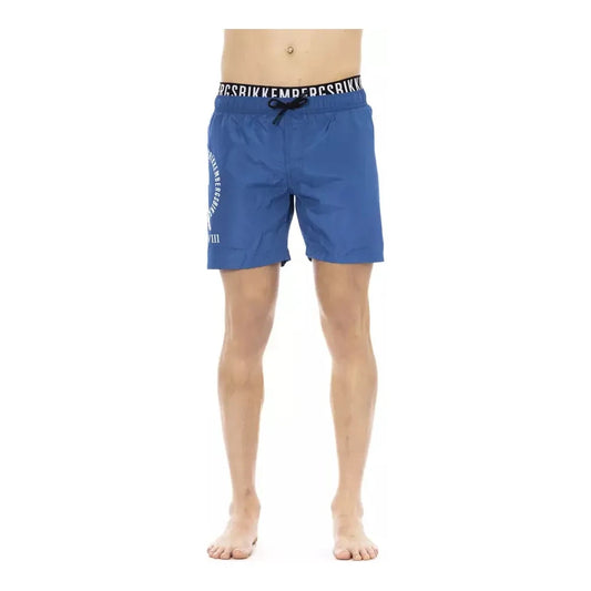 Bikkembergs Blue Polyester Men Swim Short Bikkembergs