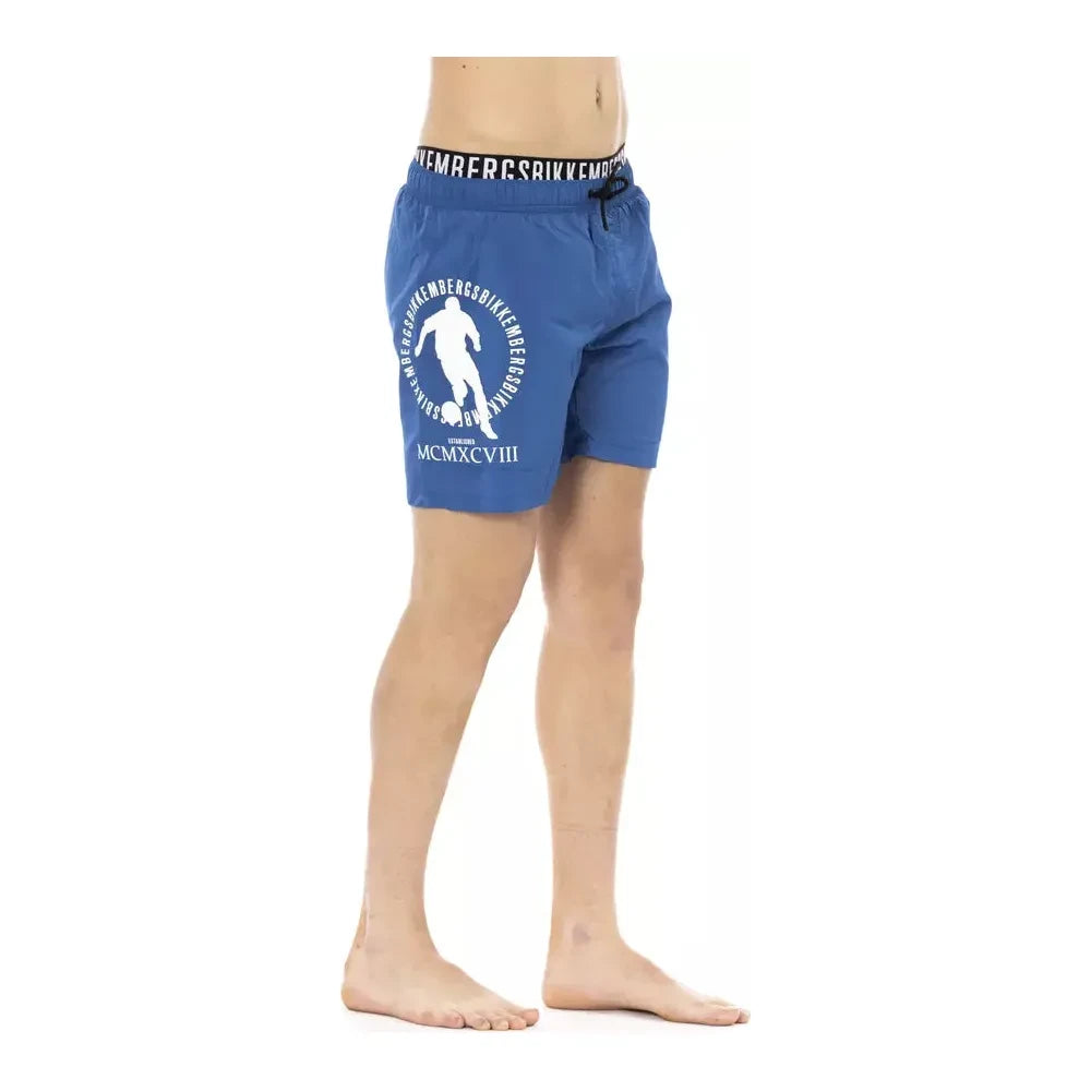 Bikkembergs Blue Polyester Men Swim Short Bikkembergs