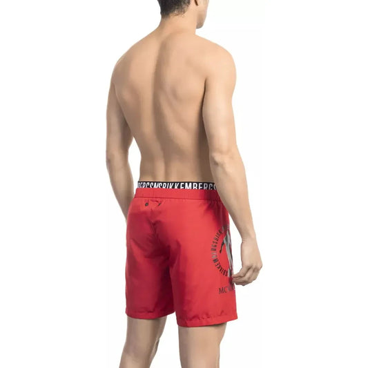 Bikkembergs Red Polyester Men Swim Short Bikkembergs