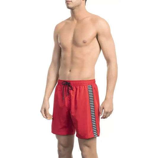 Bikkembergs Red Polyester Men Swimwear Bikkembergs