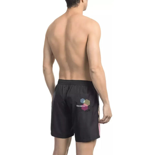 Bikkembergs Black Polyester Men Swim Short Bikkembergs