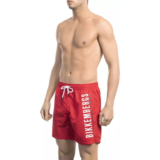 Bikkembergs Red Polyester Men Swim Short Bikkembergs