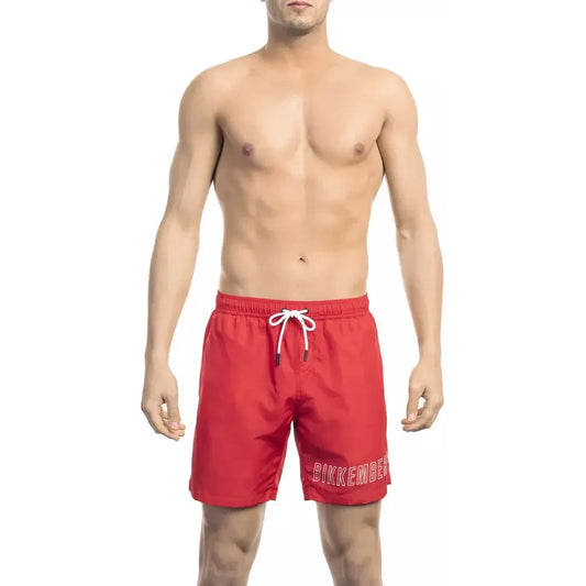 Bikkembergs Red Polyester Men Swimwear Bikkembergs