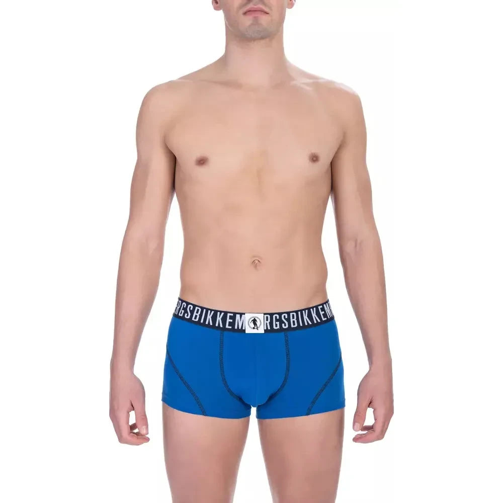 Bikkembergs Blue Cotton Men's Trunk Underwear Pack Bikkembergs