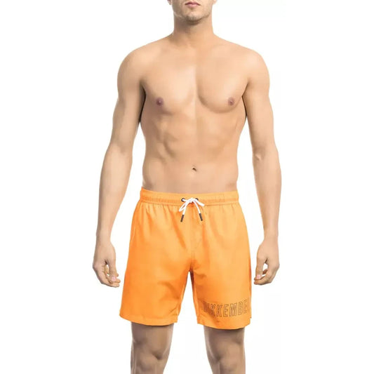 Bikkembergs Orange Polyester Men Swim Short Bikkembergs