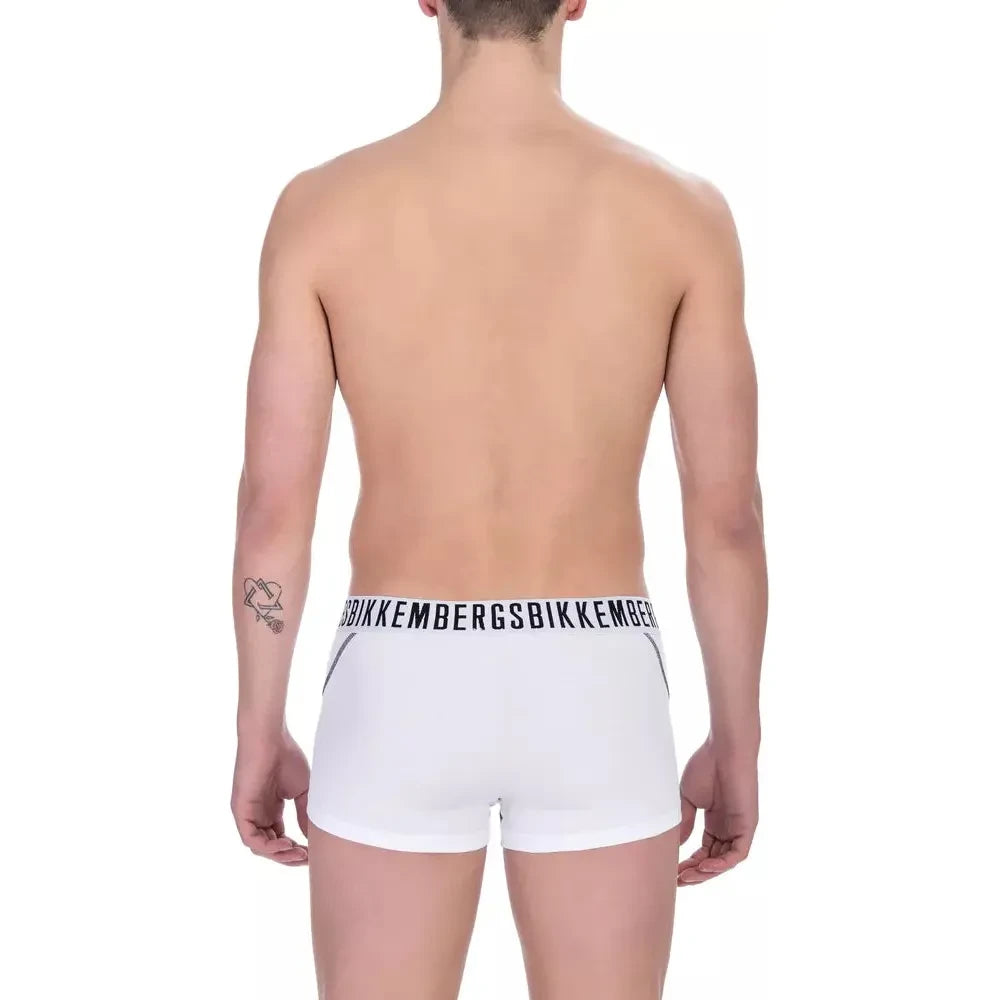 Bikkembergs White Cotton Men's Trunk Pair MAN UNDERWEAR Bikkembergs