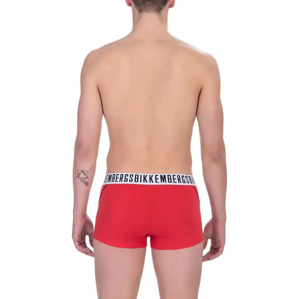 Bikkembergs Red Cotton Men Underwear Trunk Twin Pack MAN UNDERWEAR Bikkembergs