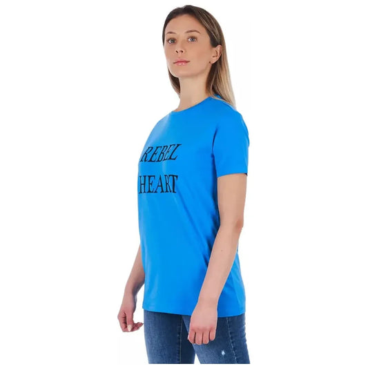 Frankie Morello Light Blue Cotton Women T-Shirt Frankie Morello