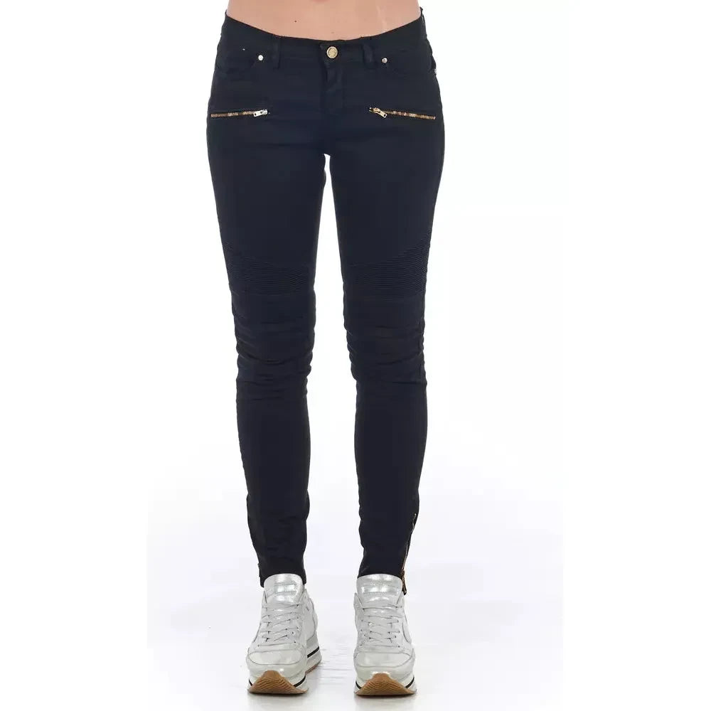 Frankie Morello Black Cotton Women's Jeans Jeans & Pants Frankie Morello