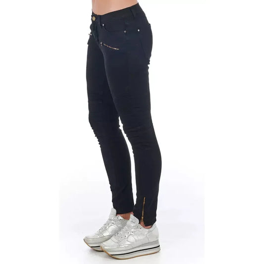 Frankie Morello Black Cotton Women's Jean Jeans & Pants Frankie Morello