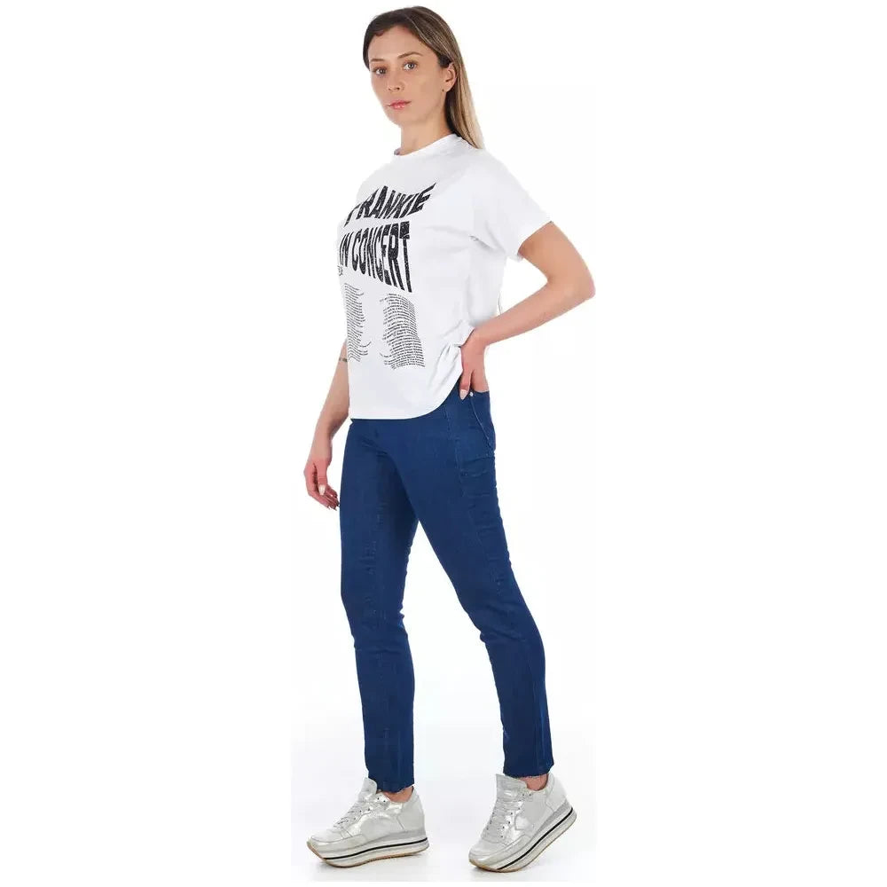 Frankie Morello Blue Cotton Women Skinny Jean Frankie Morello