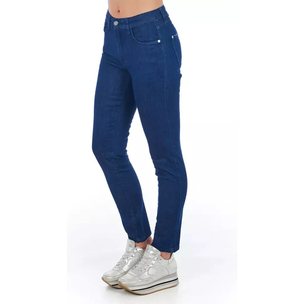 Frankie Morello Blue Cotton Women Skinny Jean Frankie Morello